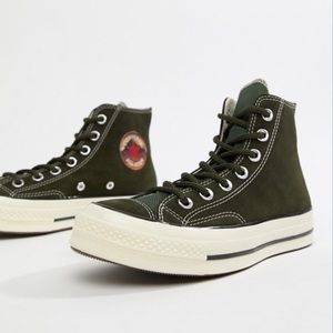 NWT Converse Chuck 70 Base hi Suede army green